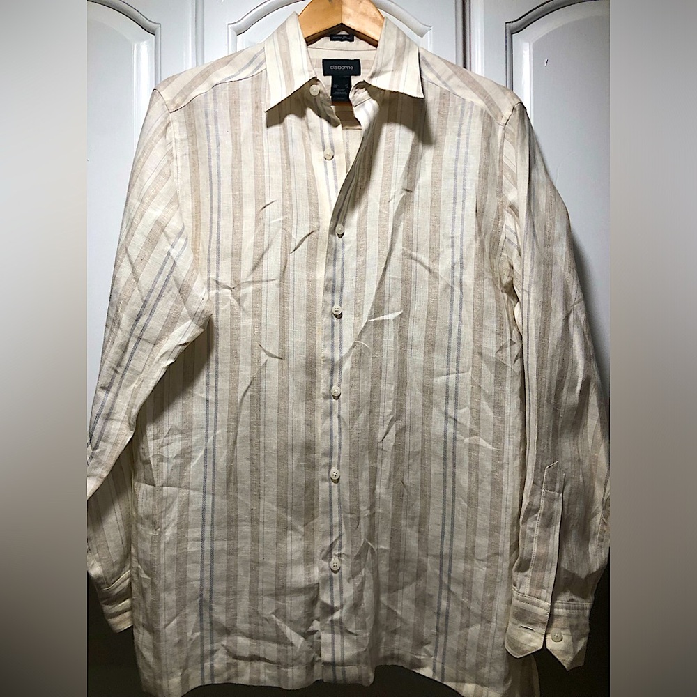 Men’s Claiborne washable linen l/s shirt